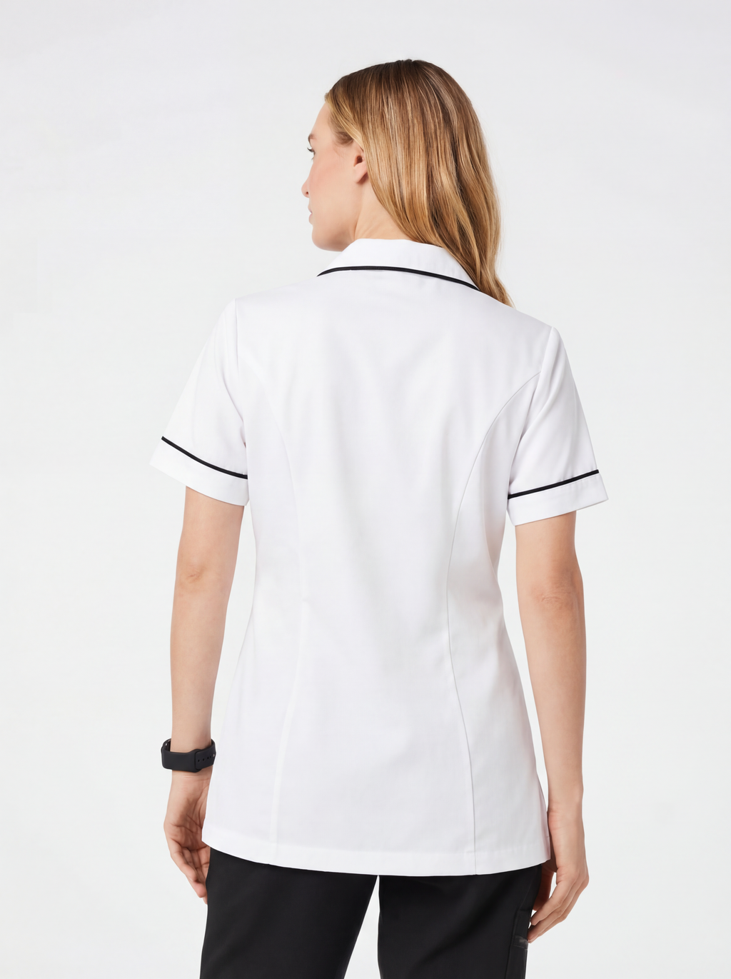 White with Black Healthcare and Beauty Woman's Tunic T66